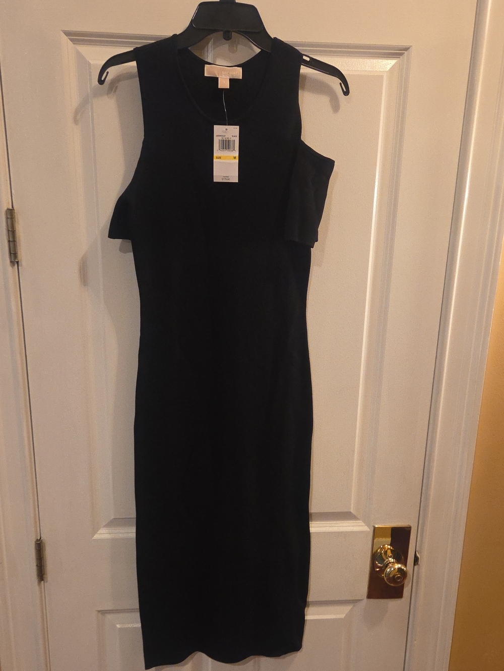 MICHAEL Michael Kors Black Sleeveless Midi Dress with Side Cutout